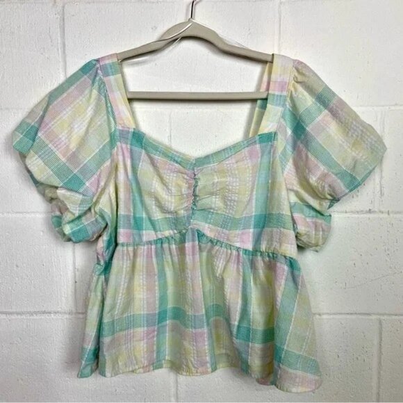 Old Navy Top Pastel Milkmaid Cottage & Praire Core Feminine Dainty Soft Girl XXL - Picture 1 of 2